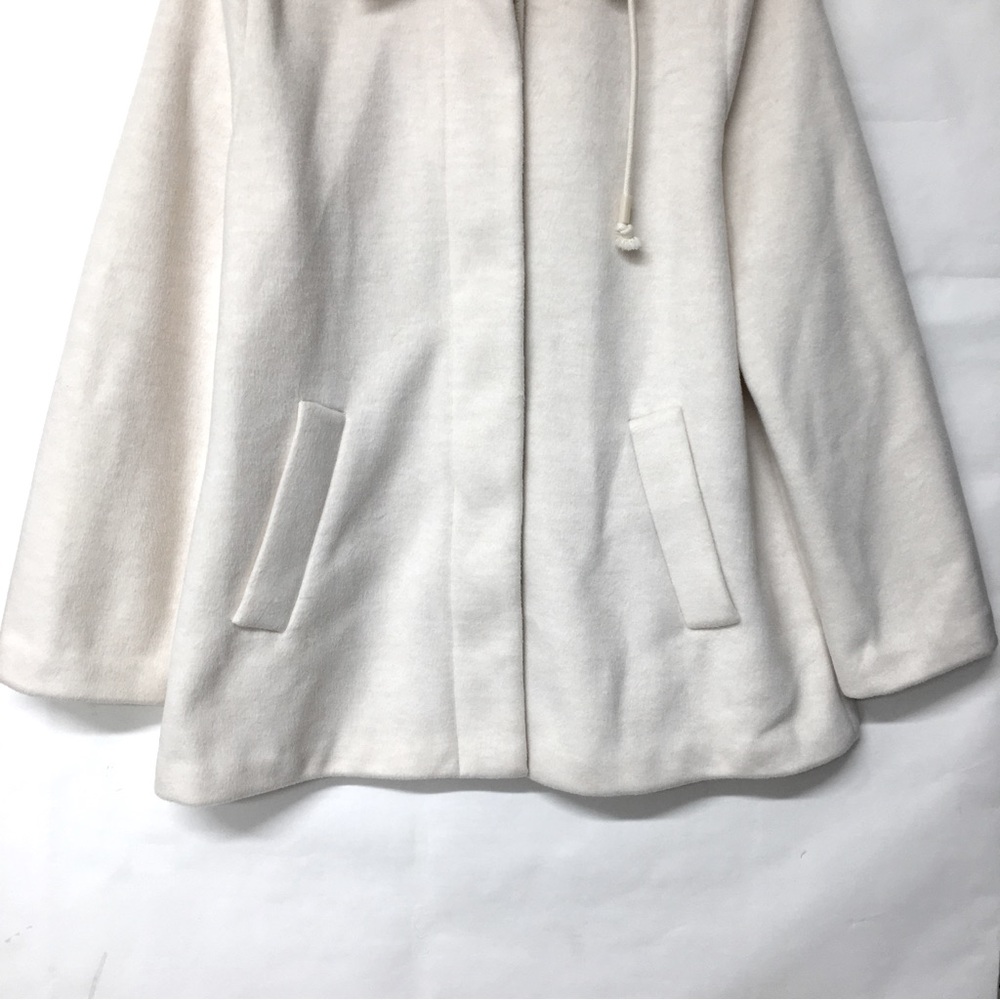 Soft Surroundings Torrente Fleece Hooded Jacket Coat Cream Ivory Medium - Picture 5 of 16